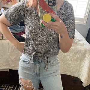 For Love and Lemons Dalmatian print top